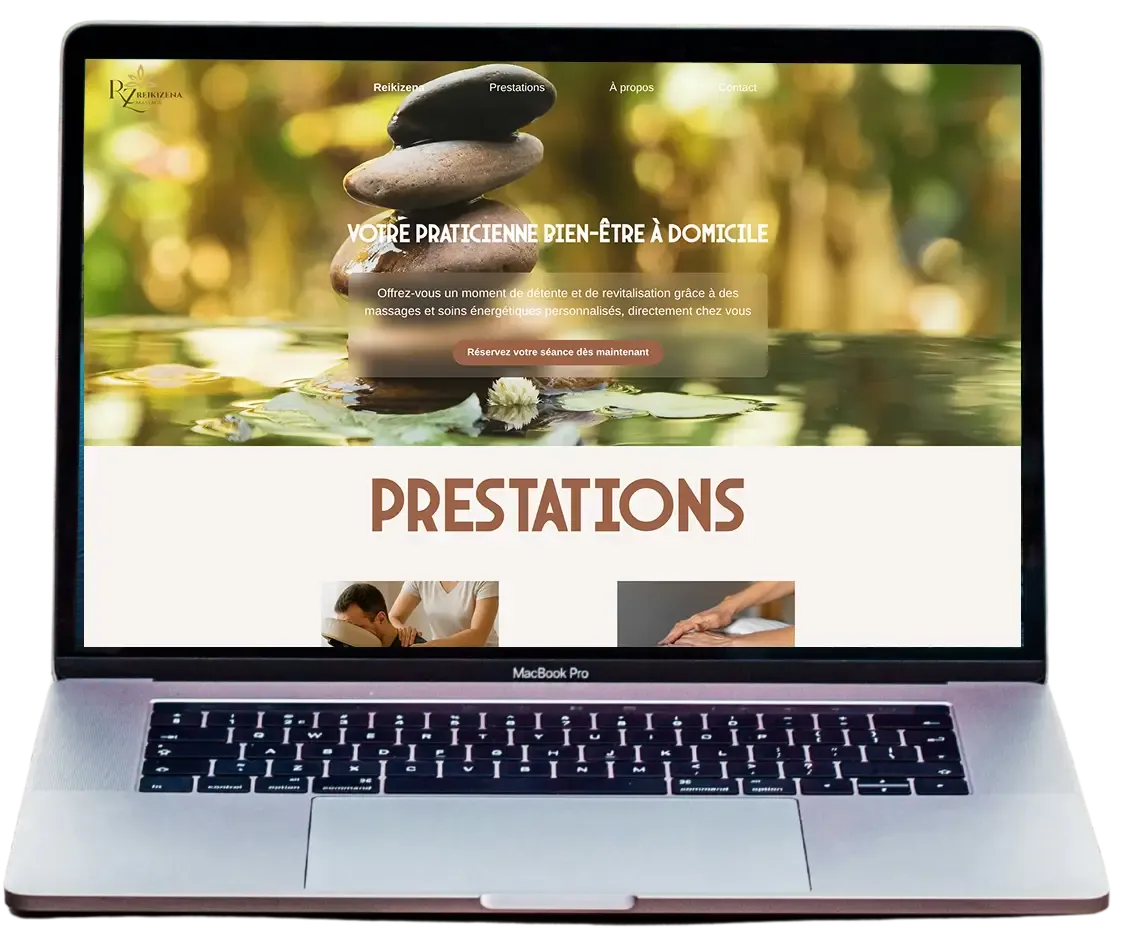 Mockup ordinateur projet Reiki